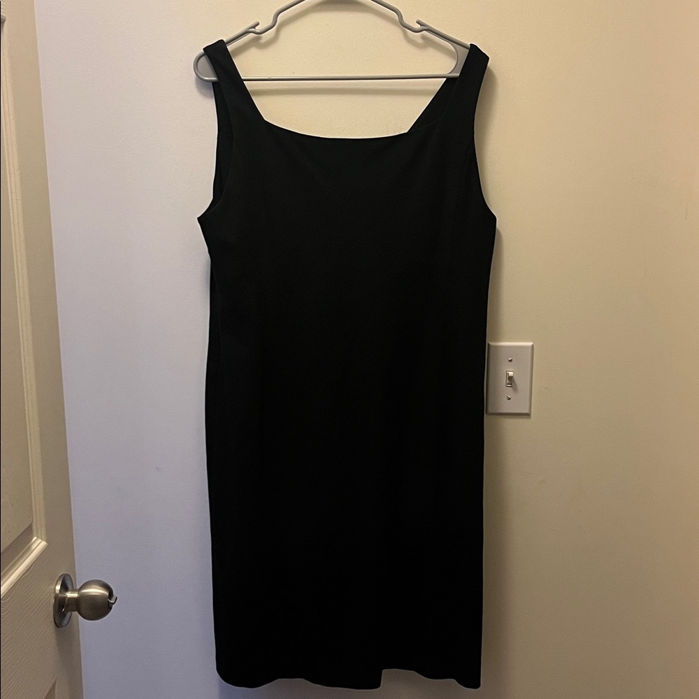 Eileen Fisher Black Sleeveless V-Neck Midi Dress size large - Picture 6 of 10